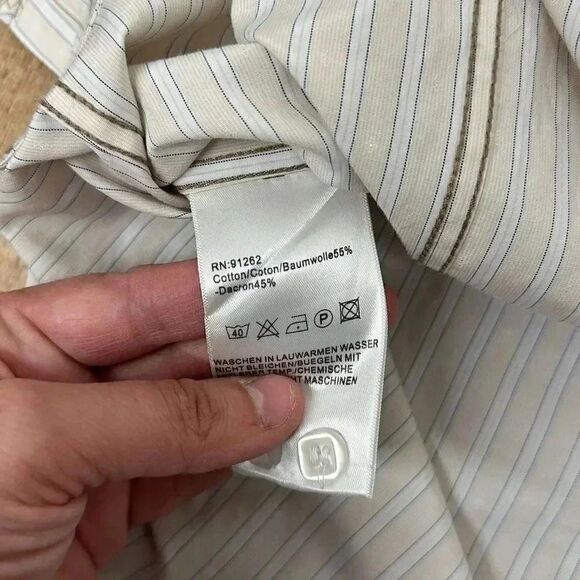 Enzo Denim Button Down Short Sleeve Shirt Men’s Sz L - Picture 3 of 10